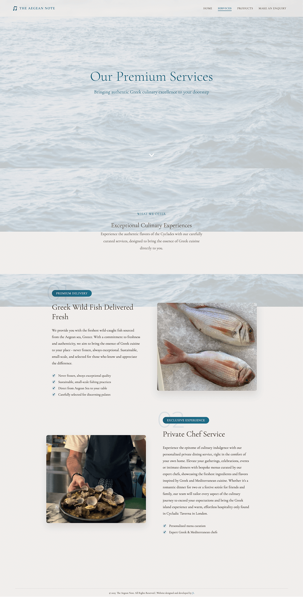 Services section design