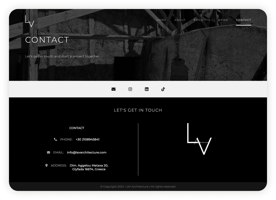 Final Prototype Contact Page