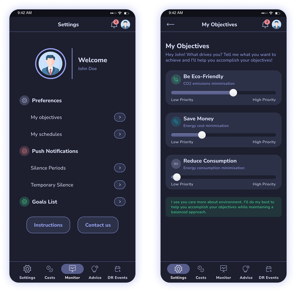 Final Prototype Welcome and Landing Screens